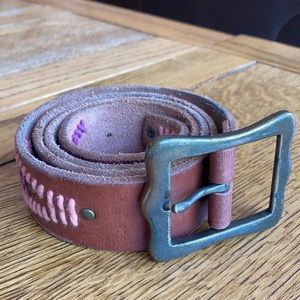 Lucky Brand Embroidered Leather Belt